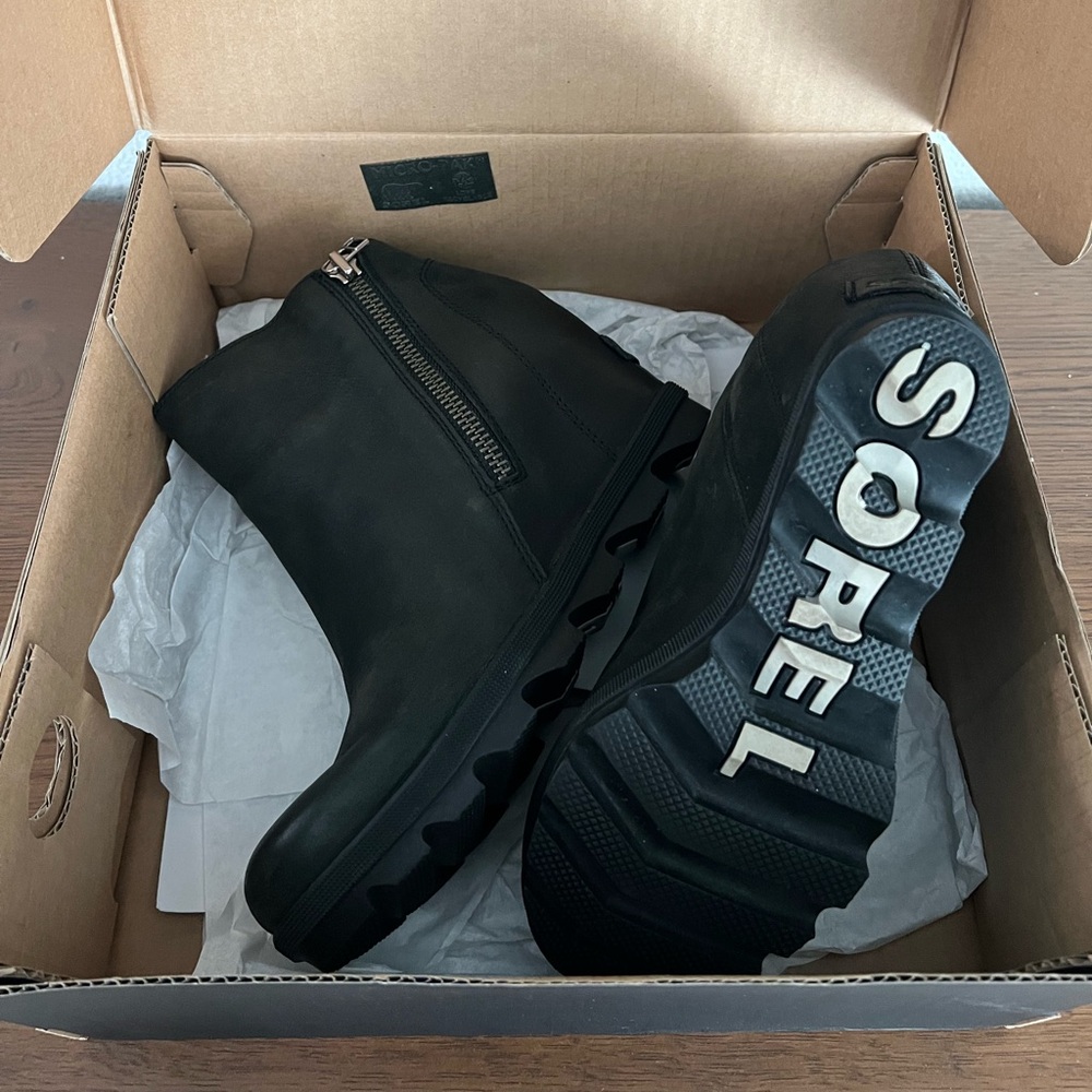 Sorel Black Joan of Arctic Wedge Boots